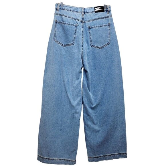 Love For Humanity Womens High-Rise Wide-Leg Jeans Pink Heart Accents Size 7/ 28 - Picture 2 of 15